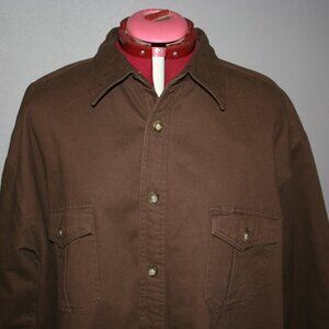 St. John's Bay Men's XL Shirt Jacket – Brown Fleece Lined Button-Up